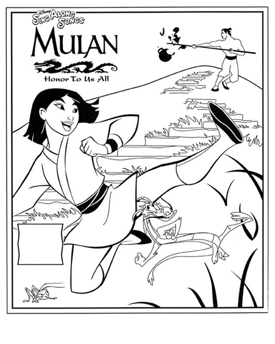 Mulan Kids Coloring Pages 6